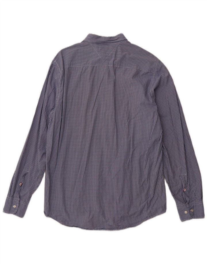 TOMMY HILFIGER Camisa de corte regular para hombre de algodón a cuadros azul grande