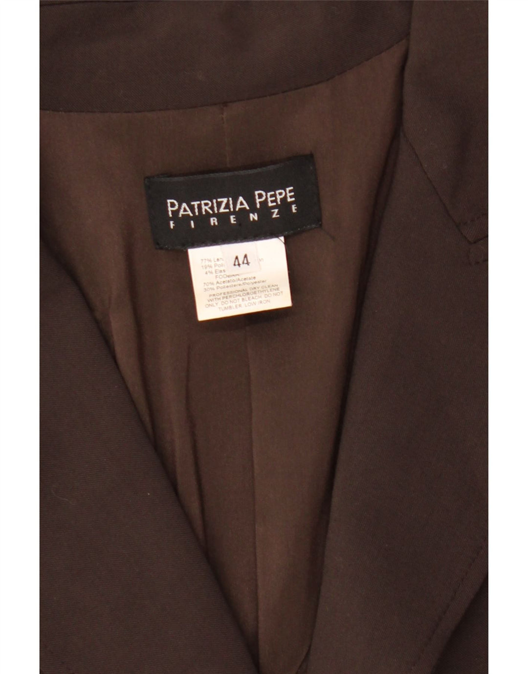 Patrizia Pepe Chaqueta corta con 2 botones para mujer IT 44 Lana marrón medio