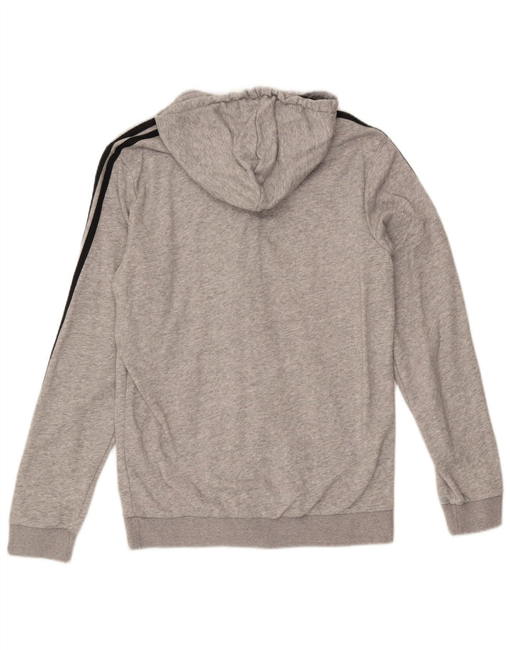 ADIDAS Sudadera con capucha y cremallera para hombre Algodón moteado gris medio