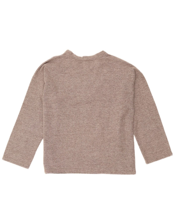 Zara Mujer Trafaluc Top Extragrande Manga Larga UK 10 Small Marrón Moteado