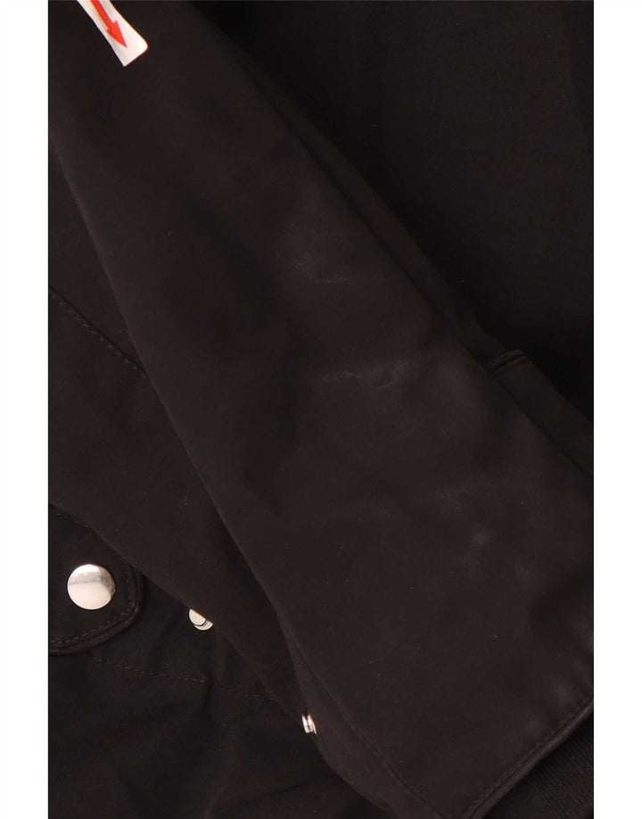 Zara Womens Hooded Parka Jacket UK 18 XL Black Polyester