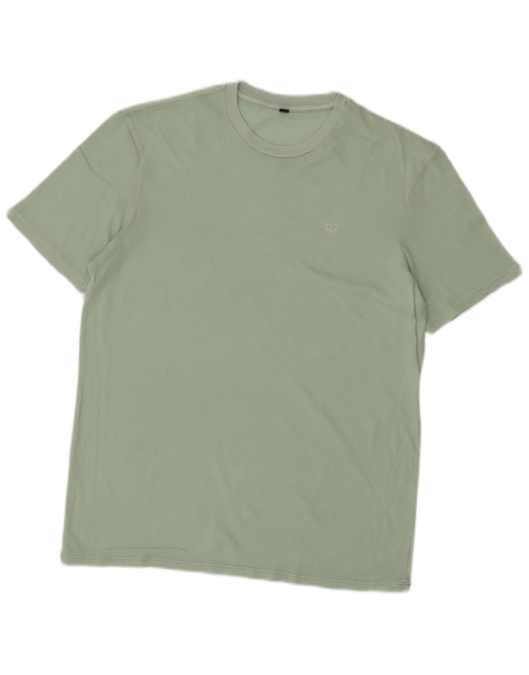 ARMANI JEANS Camiseta Hombre Top Small Verde Algodón