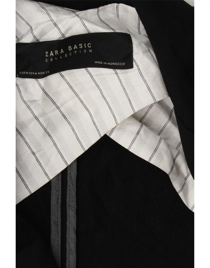 Zara Chaqueta Blazer Mujer UK 44 Mediano Poliéster Negro