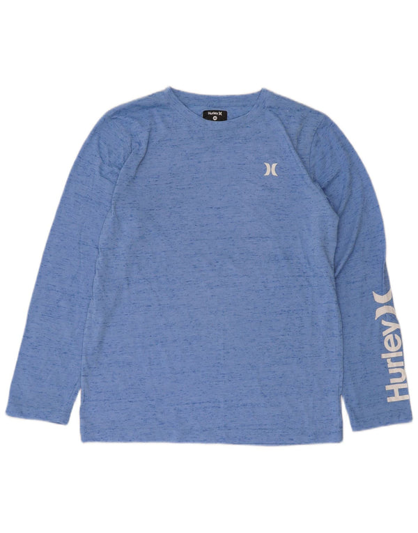 Hurley Boys Graphic Top Manga Larga 13-14 Años XL Azul Moteado