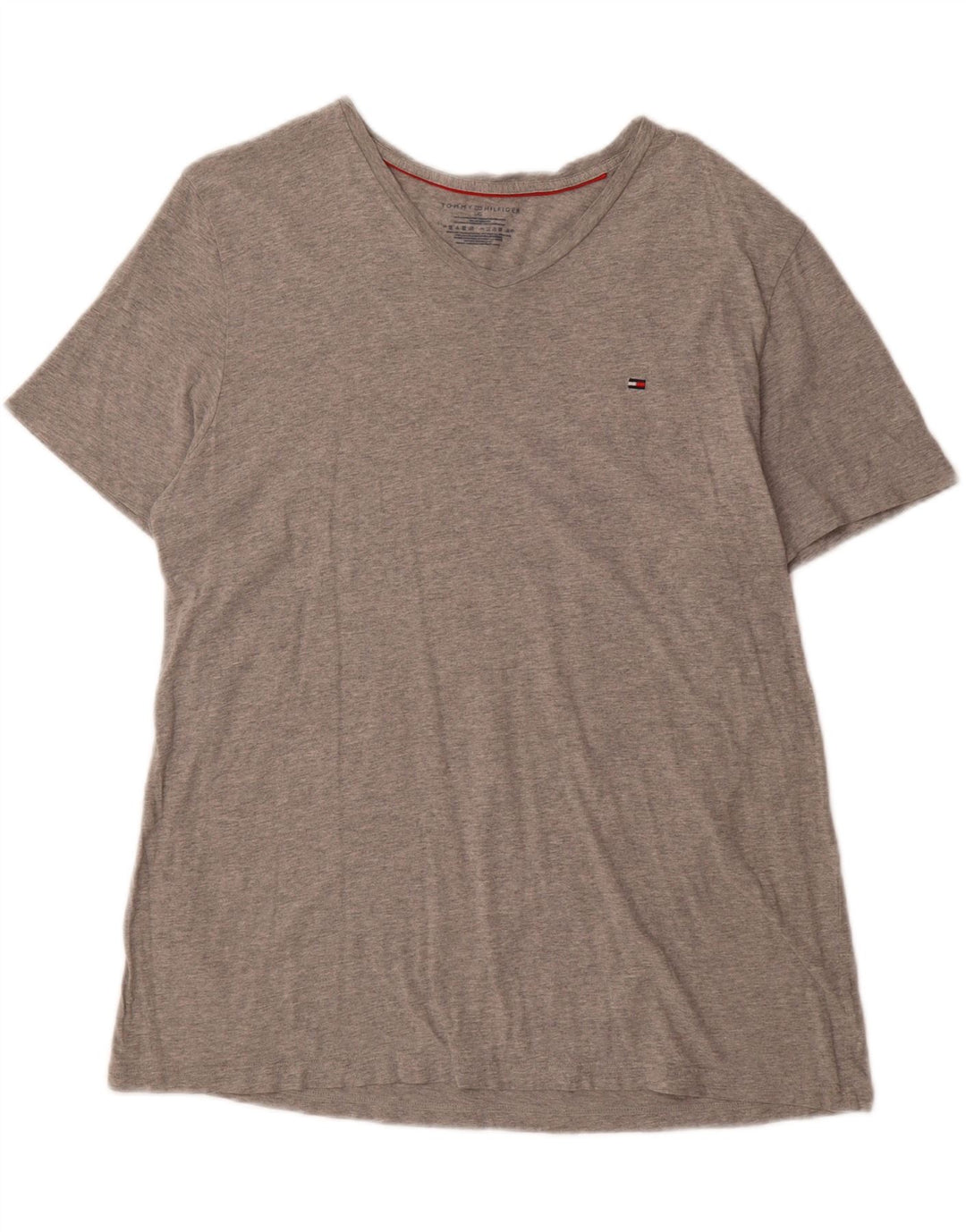 TOMMY HILFIGER Mens T-Shirt Top Large Grey Cotton Vintage Tommy Hilfiger and Second-Hand Tommy Hilfiger from Messina Hembry 