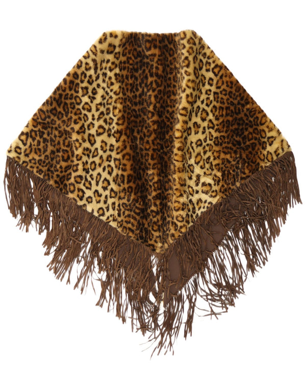 Vintage mujer piel sintética chal talla única beige animal print