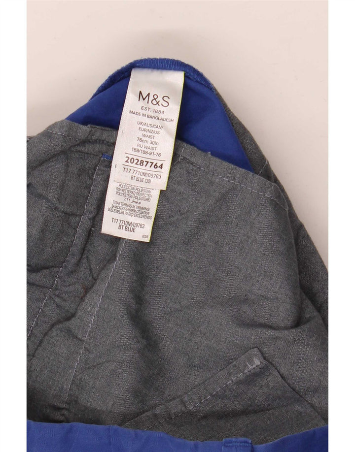 Marks & Spencer Pantalones cortos chinos para hombre mediano W30 algodón azul