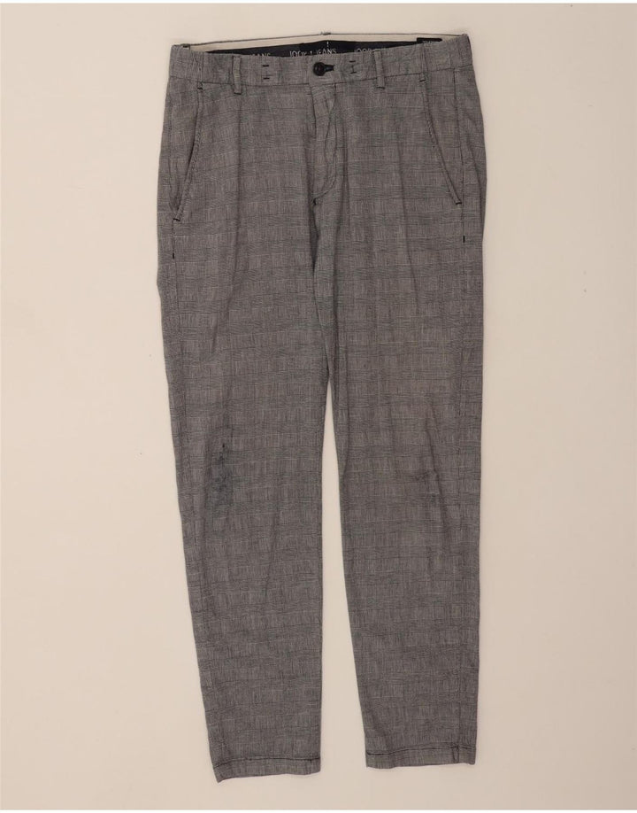 JOOP Mens Slim Chino Trousers W30 L30 Grey Check Cotton Vintage Joop and Second-Hand Joop from Messina Hembry 