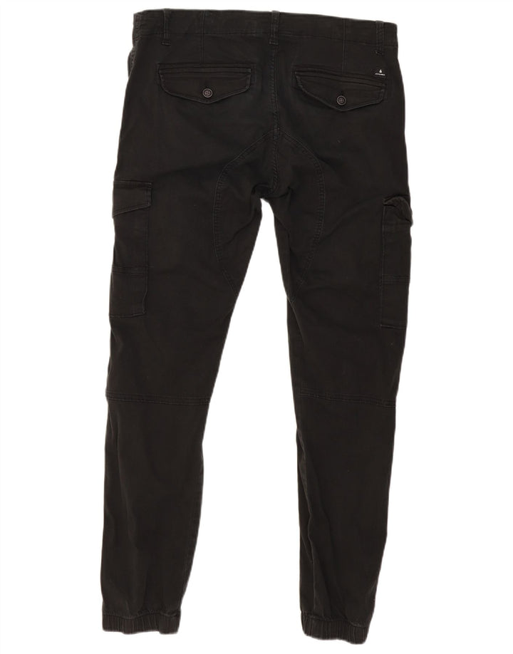 JACK & JONES Pantalones cargo joggers para hombre W34 L30 Algodón negro