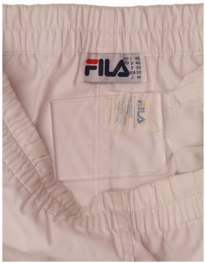FILA Shorts deportivos para hombre IT 46 Small White Poliéster