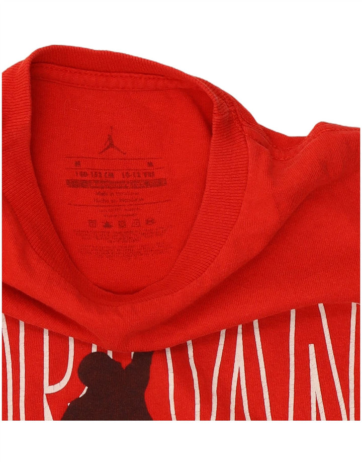 Jordan - Camiseta gráfica para niños de 10 a 11 años, talla mediana, color rojo