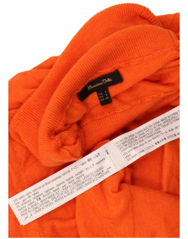 Massimo Dutti Jersey de cuello vuelto para mujer UK 10 Small Naranja Lana