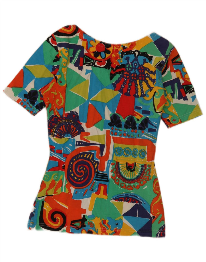 Camiseta gráfica vintage para mujer Top IT 42 Medio multicolor geométrico