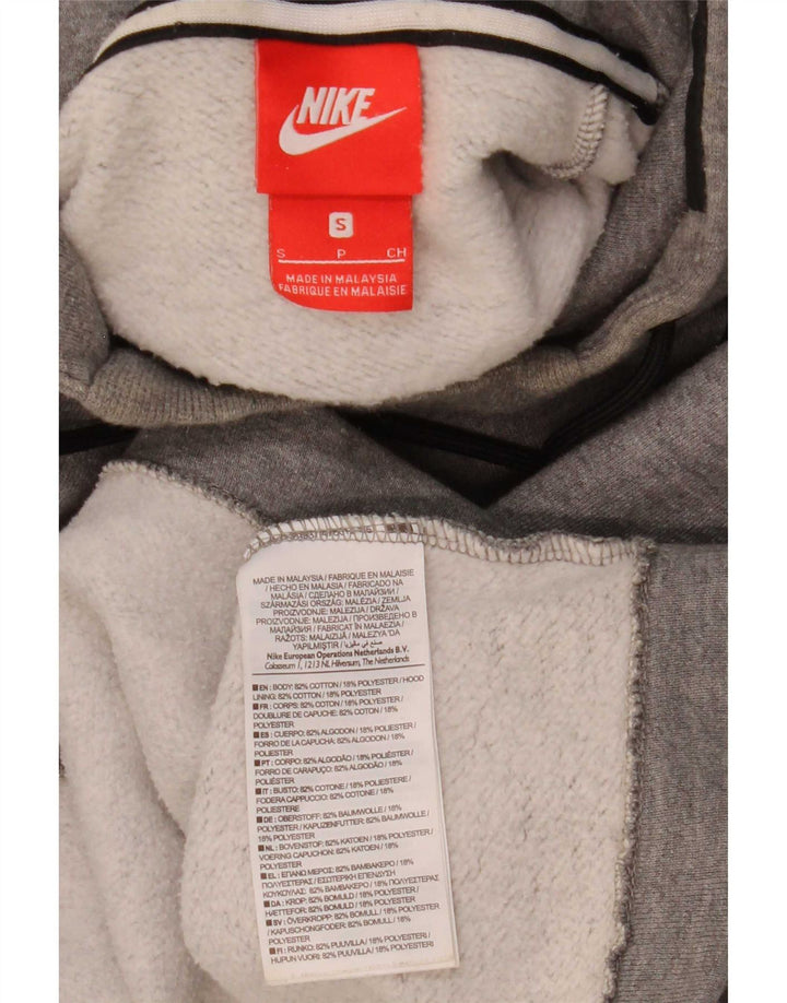Nike Jersey con capucha para hombre, talla pequeña, algodón moteado gris