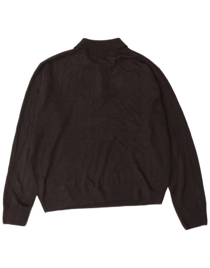 Dockers Suéter tipo polo para hombre, talla 2XL, acrílico negro