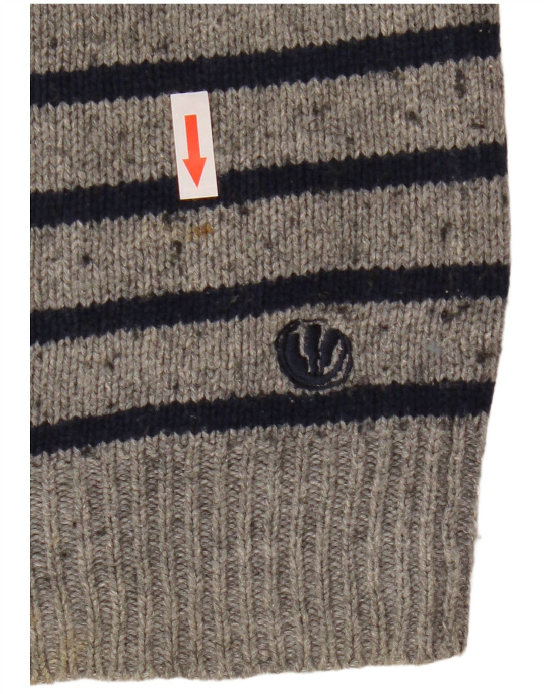 Jersey de punto con cuello redondo para hombre de Fat Face Gris medio a rayas