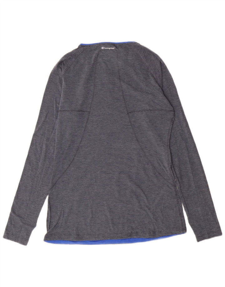 Champion Camiseta de manga larga para mujer UK 40 Poliéster a rayas azul medio