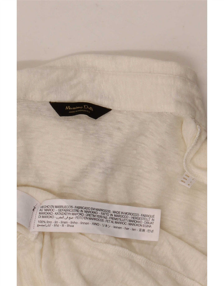 Polo Massimo Dutti Hombre Large Lino Moteado Beige