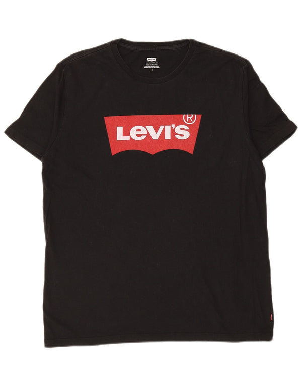 LEVI'S Camiseta gráfica para hombre Top Medium Black Cotton