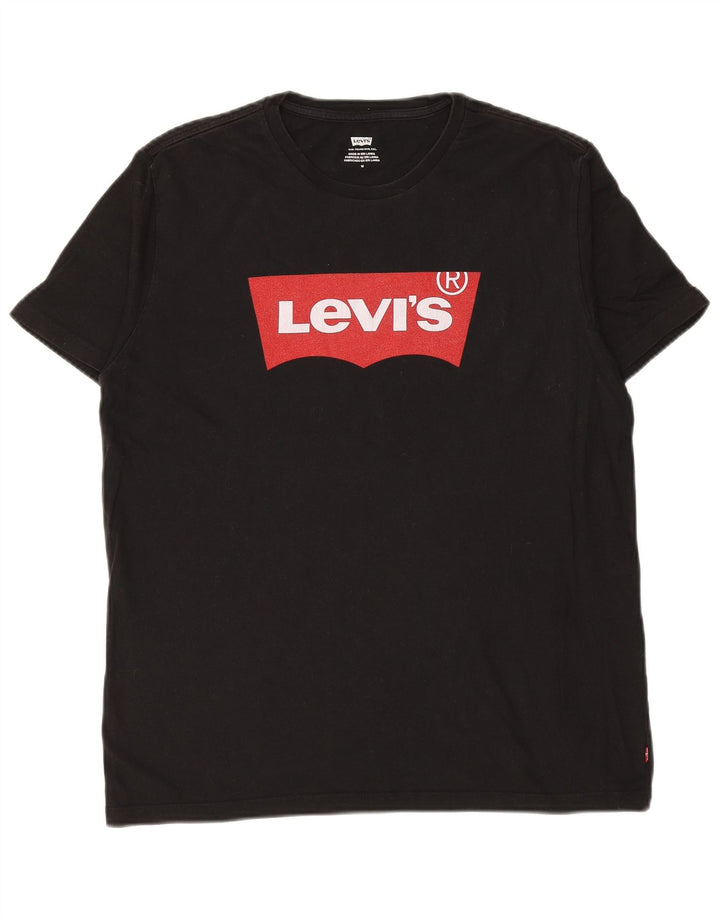LEVI'S Camiseta gráfica para hombre Top Medium Black Cotton