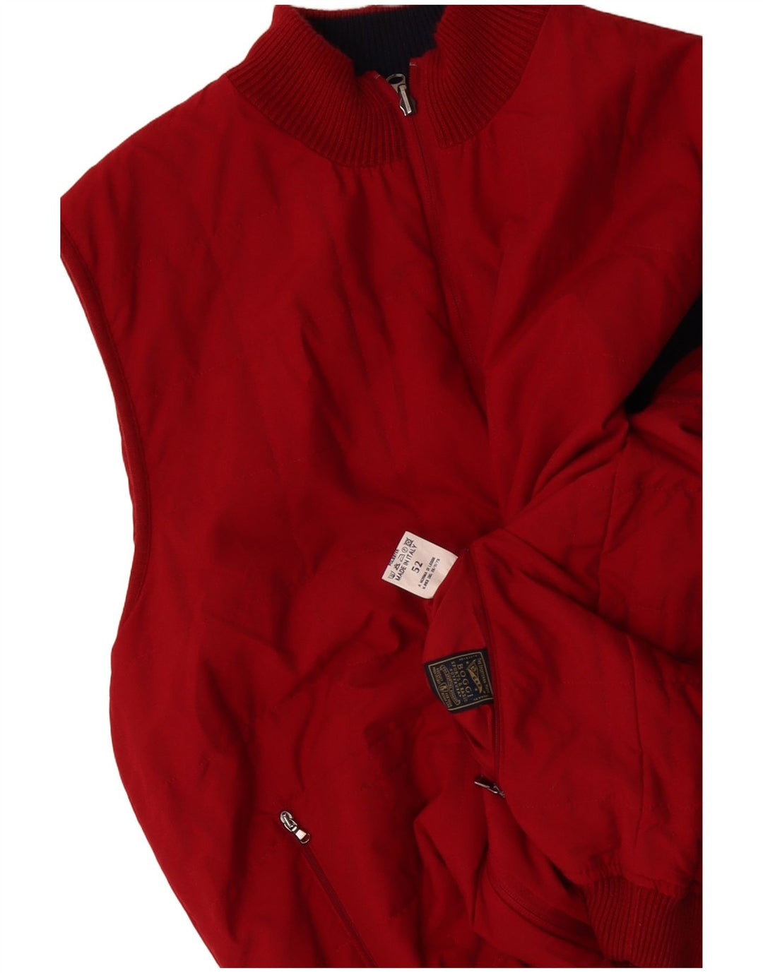 BOGGI Chaleco reversible para hombre IT 52 XL Poliacrílico rojo