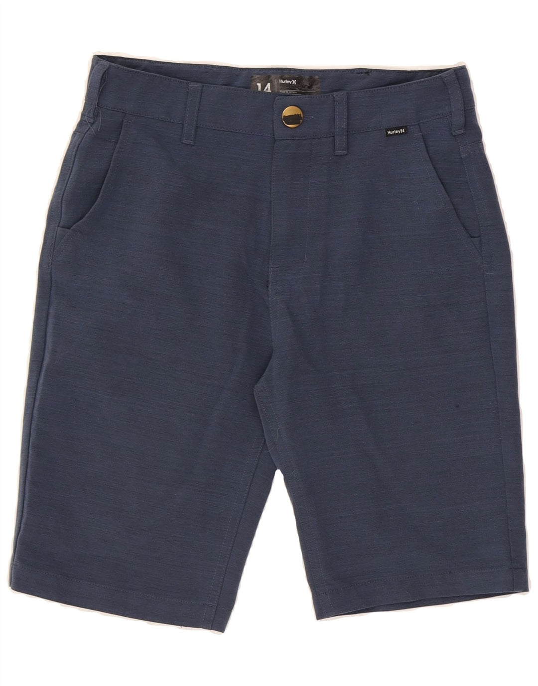 HURLEY Boys Chino Shorts 13-14 Years W26 Navy Blue Polyester Vintage Hurley and Second-Hand Hurley from Messina Hembry 
