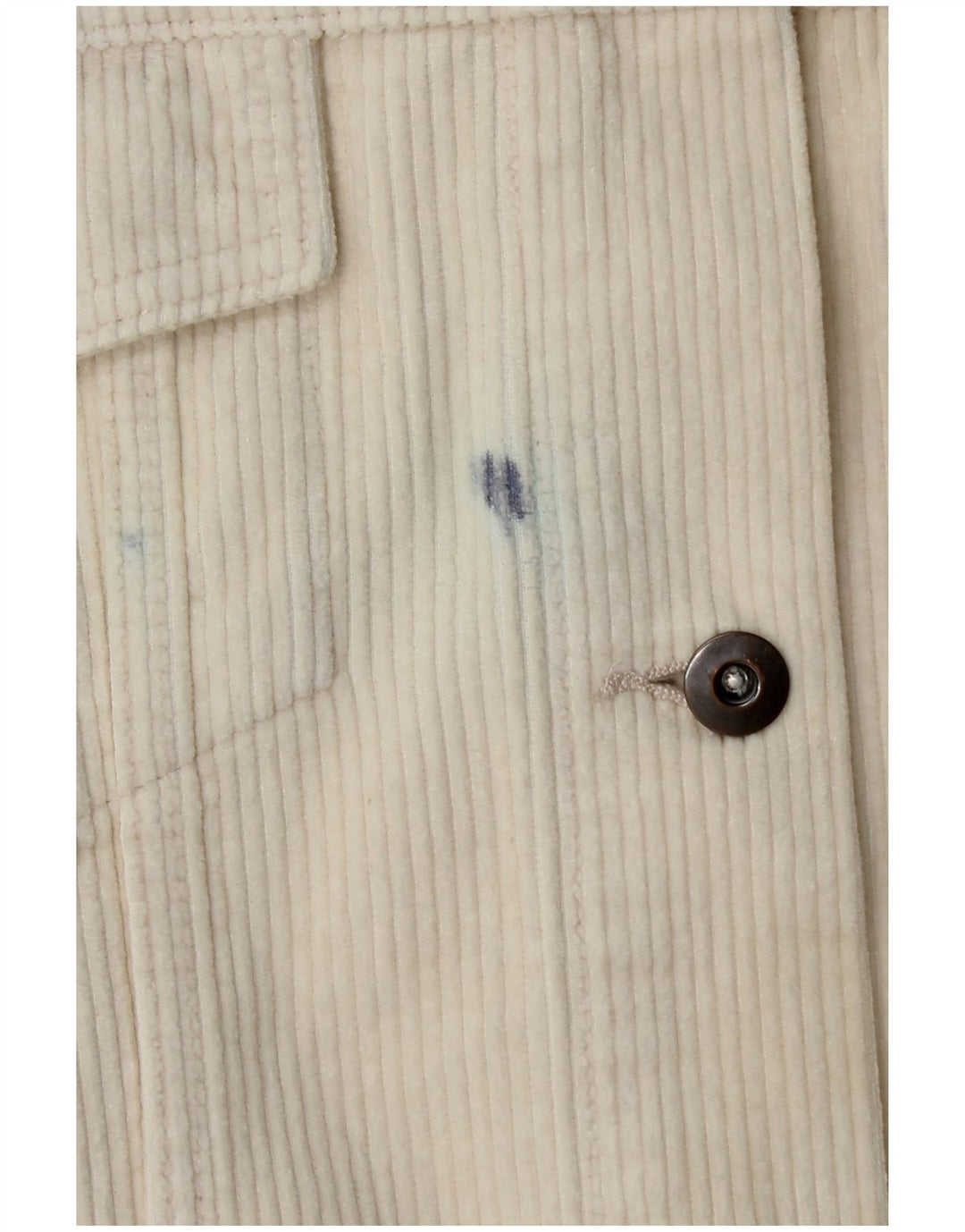 Zara Mujer Chaqueta De Pana Extragrande UK 10 Small Off White Cotton