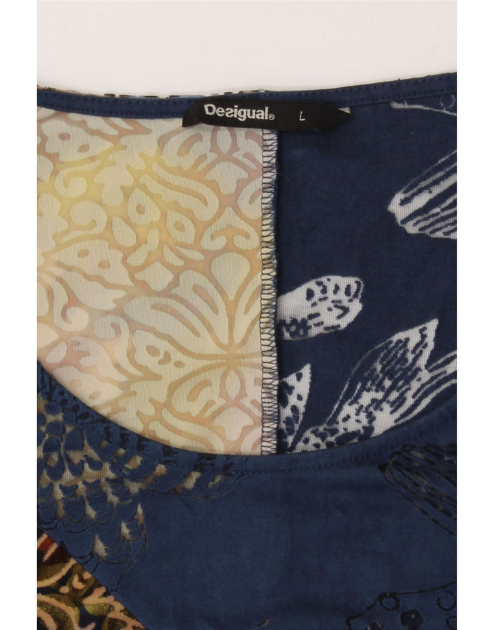 Desigual Top extragrande para mujer Manga 3/4 UK 46 Grande Multicolor Floral