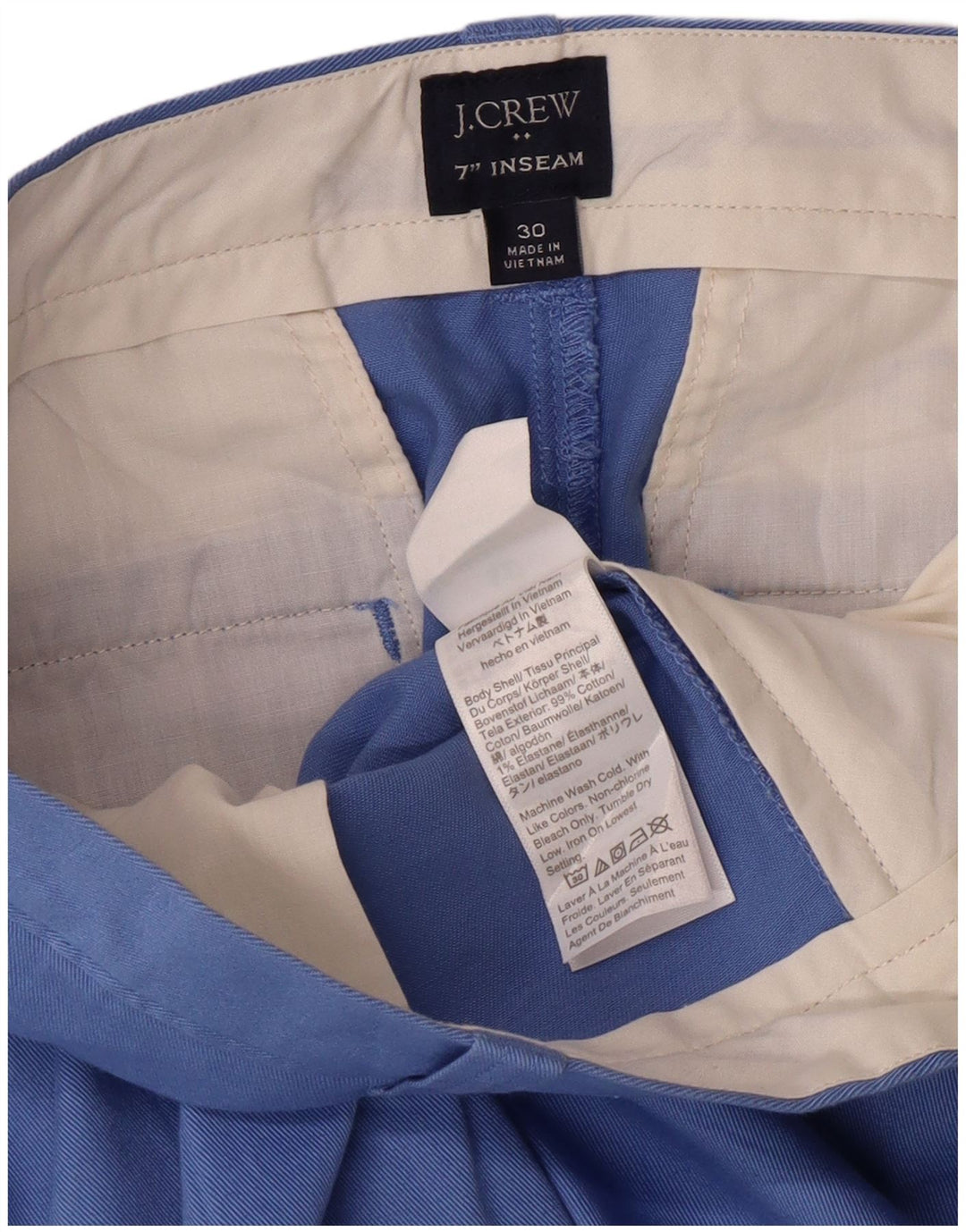 J. Crew Pantalones cortos chinos para hombre W30 Azul medio Algodón Clásico