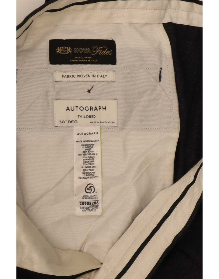Marks & Spencer Pantalones chinos Autograph para hombre W38 L31 Azul marino
