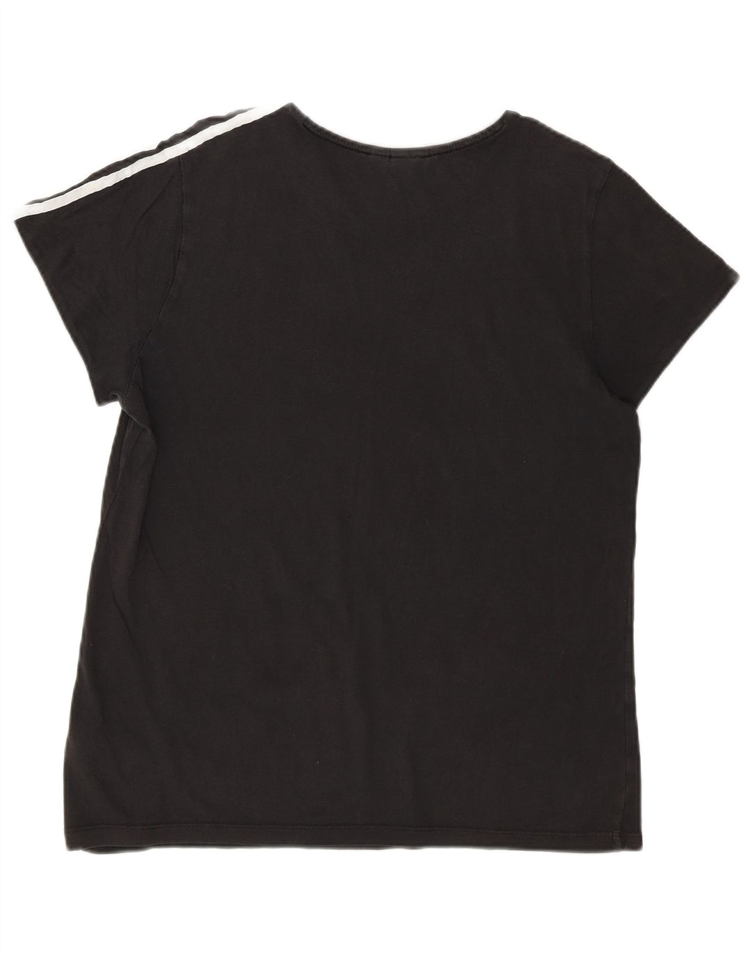 ADIDAS Camiseta gráfica para mujer Top UK 12 Mediano Algodón negro