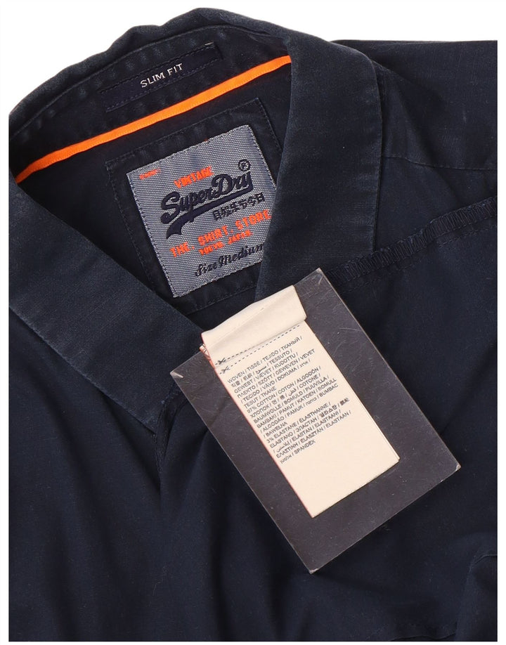 Camisa Superdry Slim Fit De Algodón Azul Marino Medio
