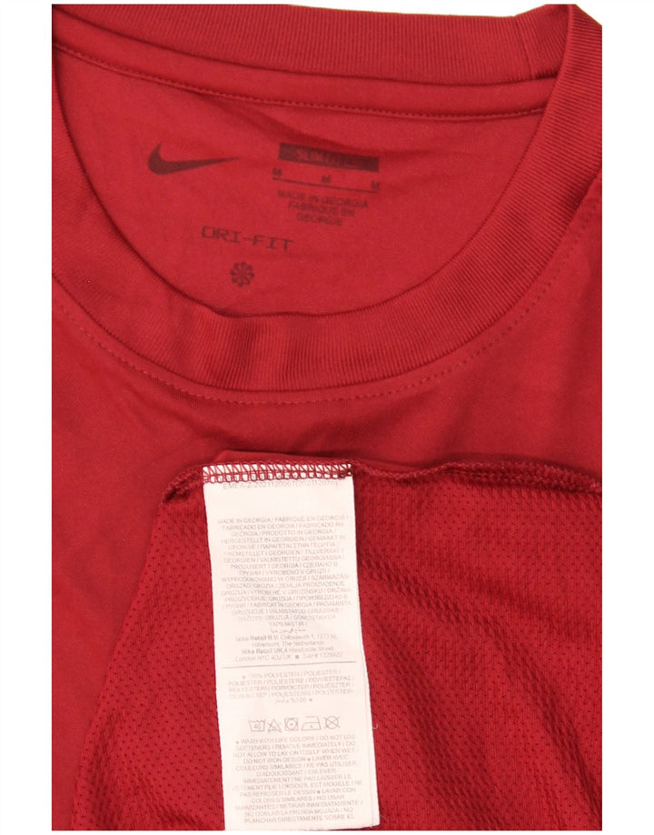 Nike Camiseta Dri Fit Slim Fit Graphic para Hombre Top Poliéster Granate Medio