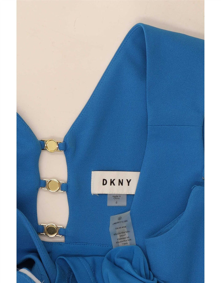 Dkny Vestido tubo sin mangas para mujer US 6 Poliéster azul medio