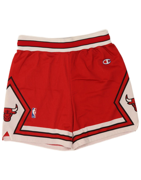 Champion Pantalones Cortos Deportivos Con Gráfico Chicago Bulls Para Hombre Bloque De Color Rojo Pequeño