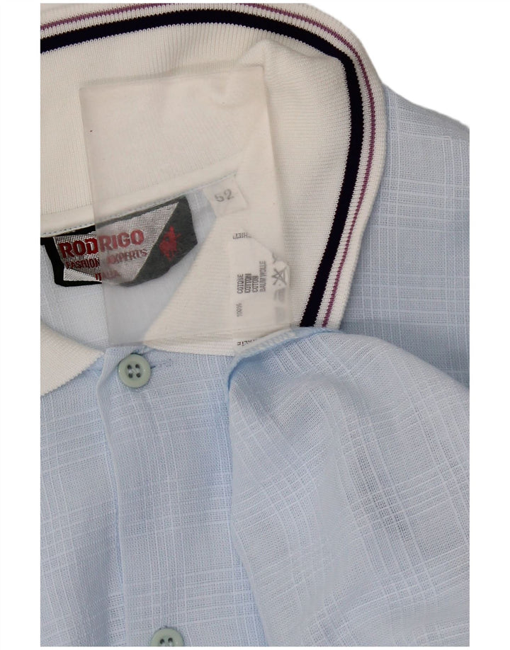 Rodrigo Camisa tipo jersey de manga corta para hombre IT 52 Large Blue Cotton