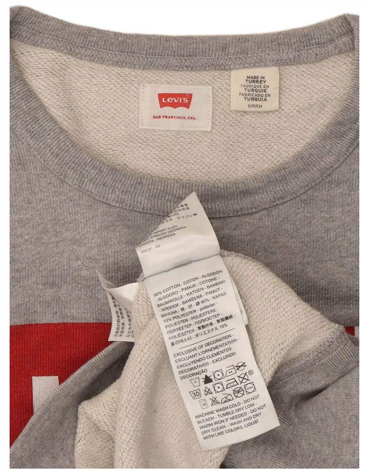 Levi's Hombre Sudadera Gráfica Jumper Small Gris Algodón