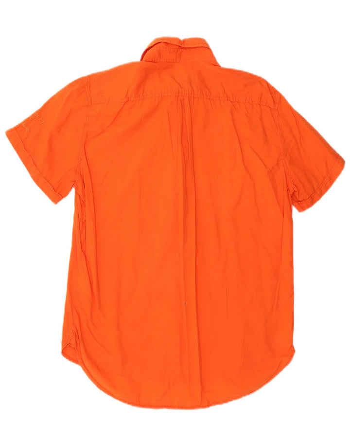 DIESEL Camisa Manga Corta Naranja Medio Algodón Hombre