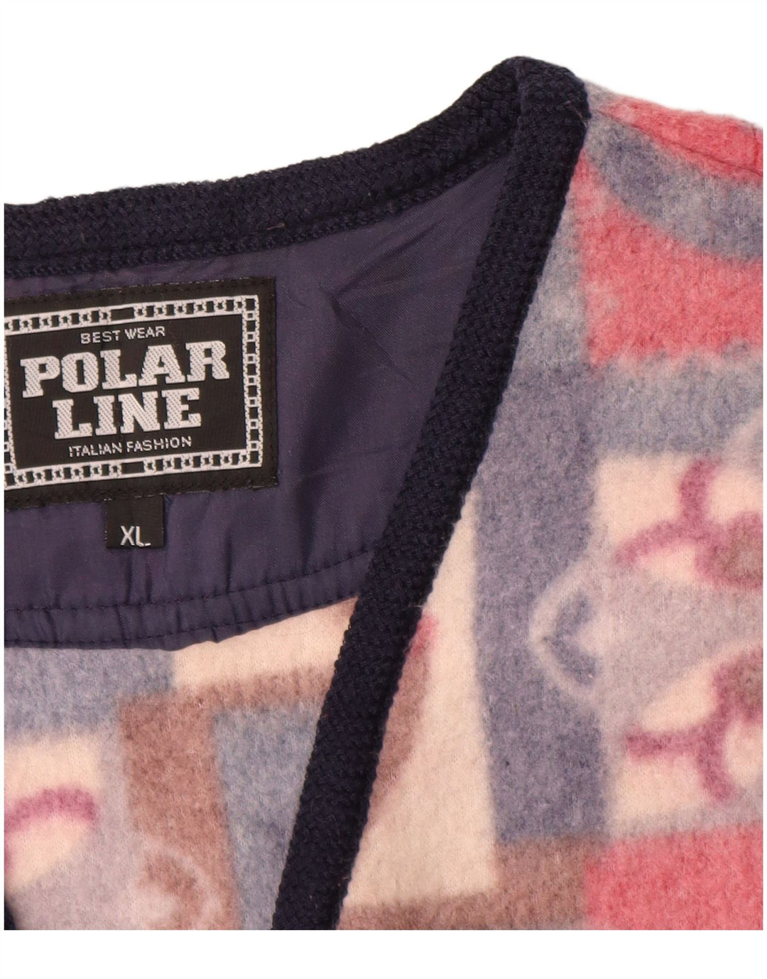 VINTAGE Hombres Fleece Gilet Reino Unido 42 XL Poliéster Fair Isle multicolor