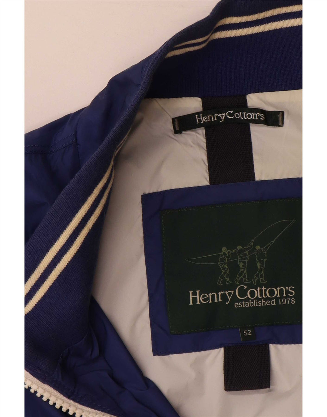 Henry Cottons Chaqueta bomber gráfica para hombre IT 52 XL Poliamida azul