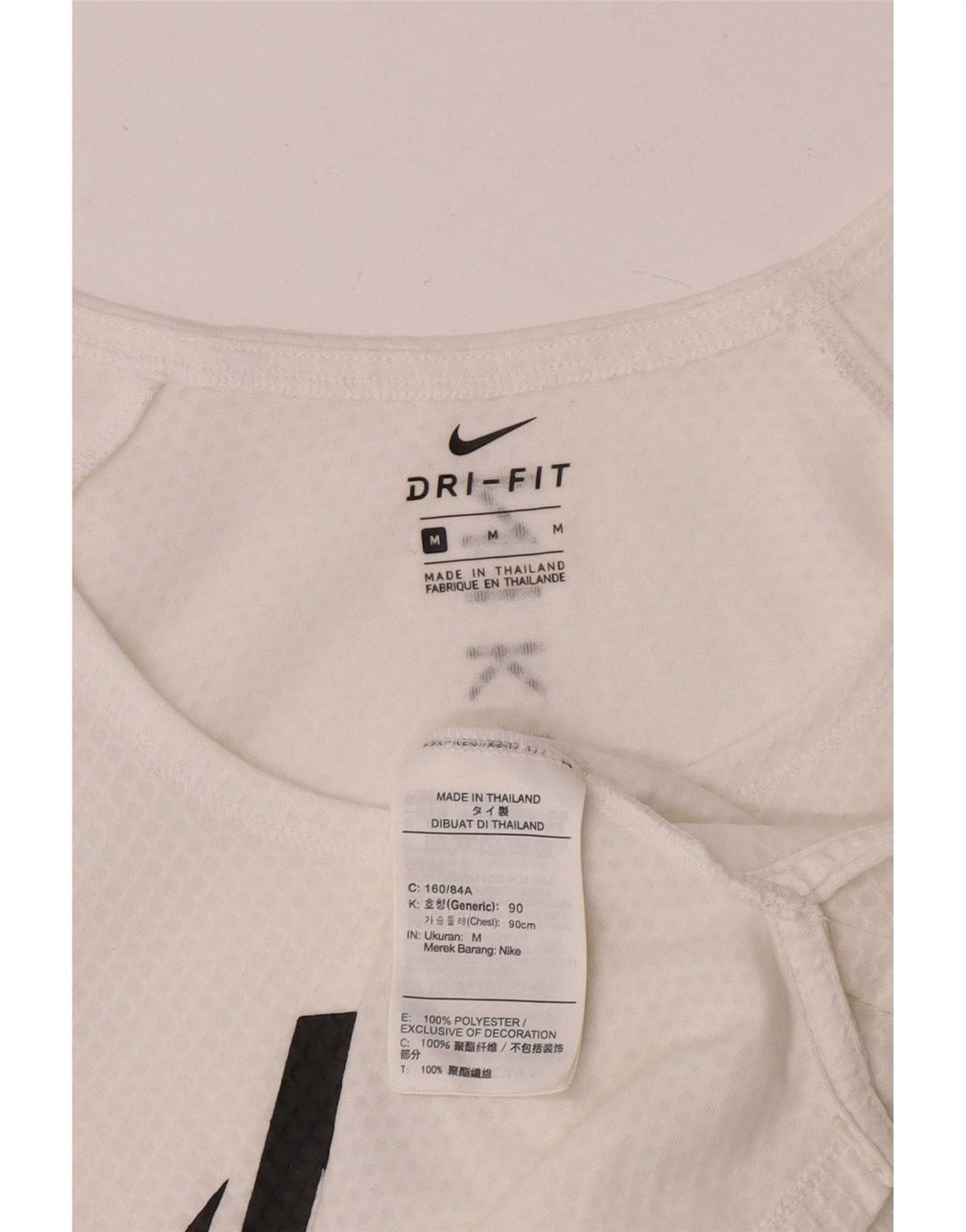 Nike Dri Fit Graphic Camiseta para Mujer UK 14 Medium Off White Poliéster