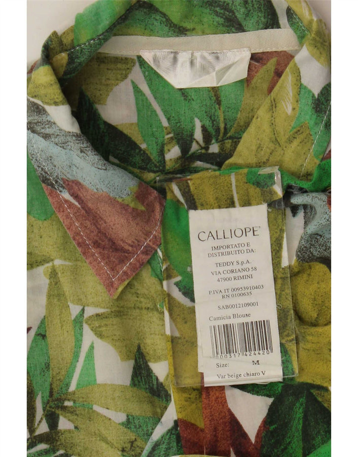 Calliope Camisa de manga corta para hombre de algodón floral verde medio