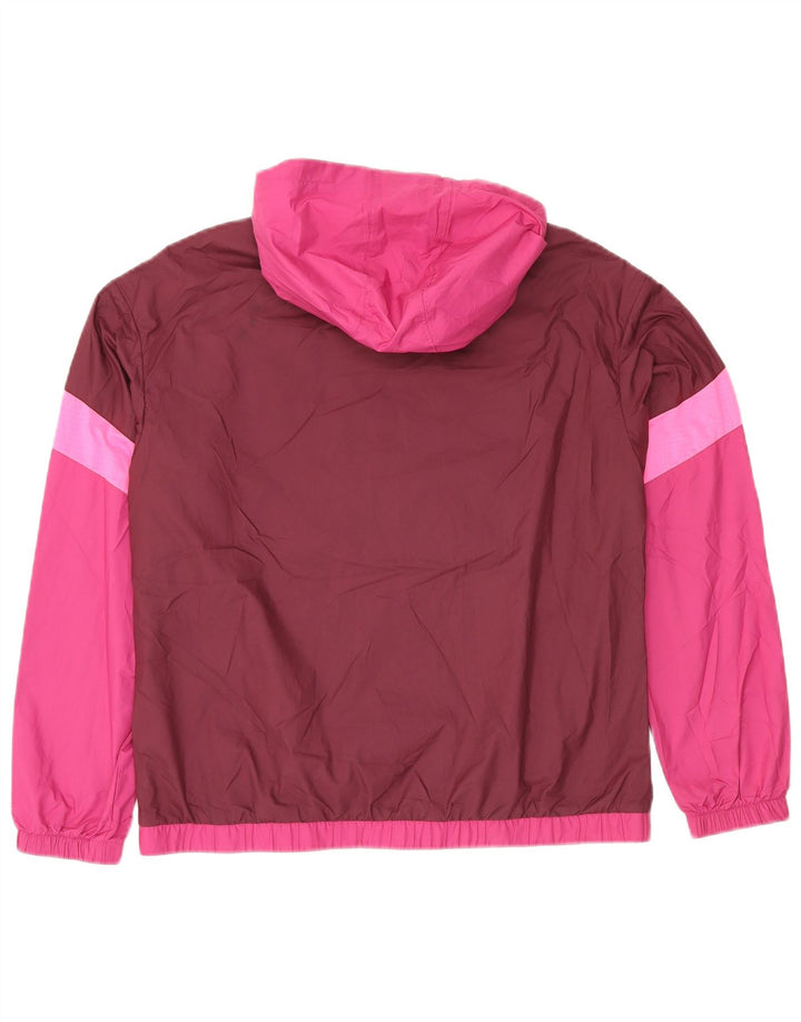 PUMA Chaqueta impermeable extragrande con capucha para mujer UK 10 Small Pink Colourblock