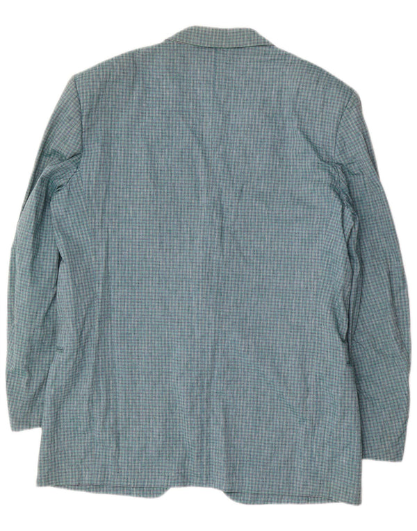 Nino Cerruti Chaqueta tipo blazer de 2 botones para hombre IT 54 2XL Algodón a cuadros azul