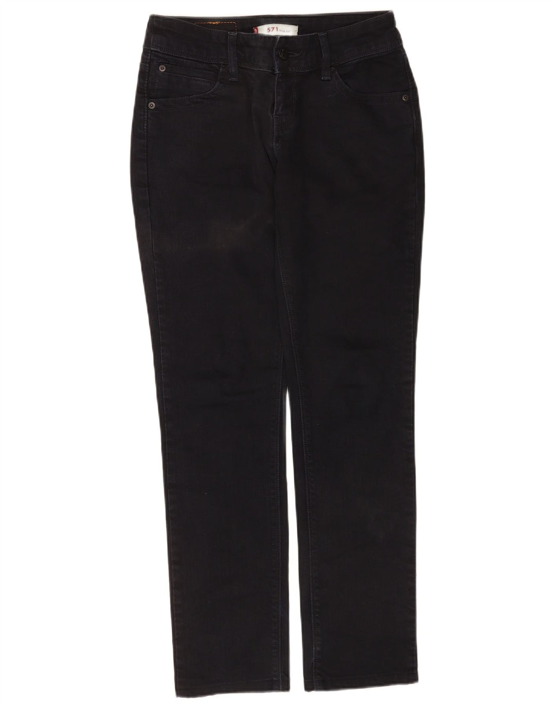 Levi's Mujer 571 Slim Jeans W29 L30 Algodón Negro