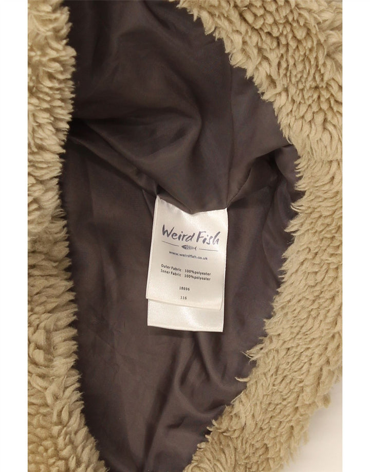 Weird Fish Chaqueta Sherpa con Osito de Peluche para Mujer UK 40 Poliéster Beige Mediano