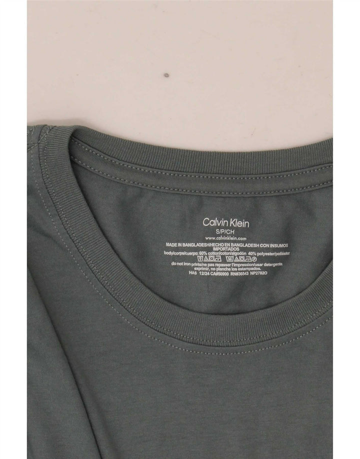 Calvin Klein - Camiseta gráfica para hombre, talla pequeña, algodón gris