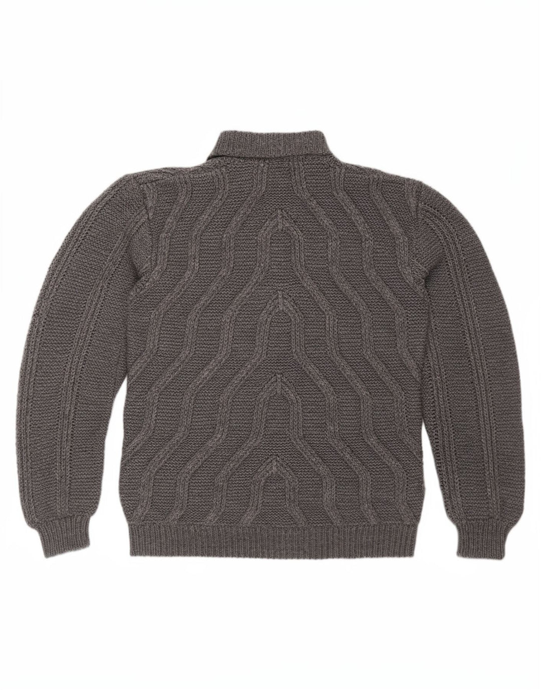 Vintage hombres tortuga cuello jumper suéter medio gris geométrico