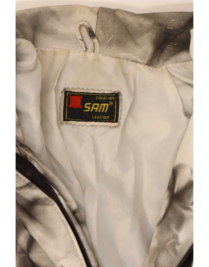 Vintage mujer chaqueta de gran tamaño Reino Unido 16 gran bloque de color blanco