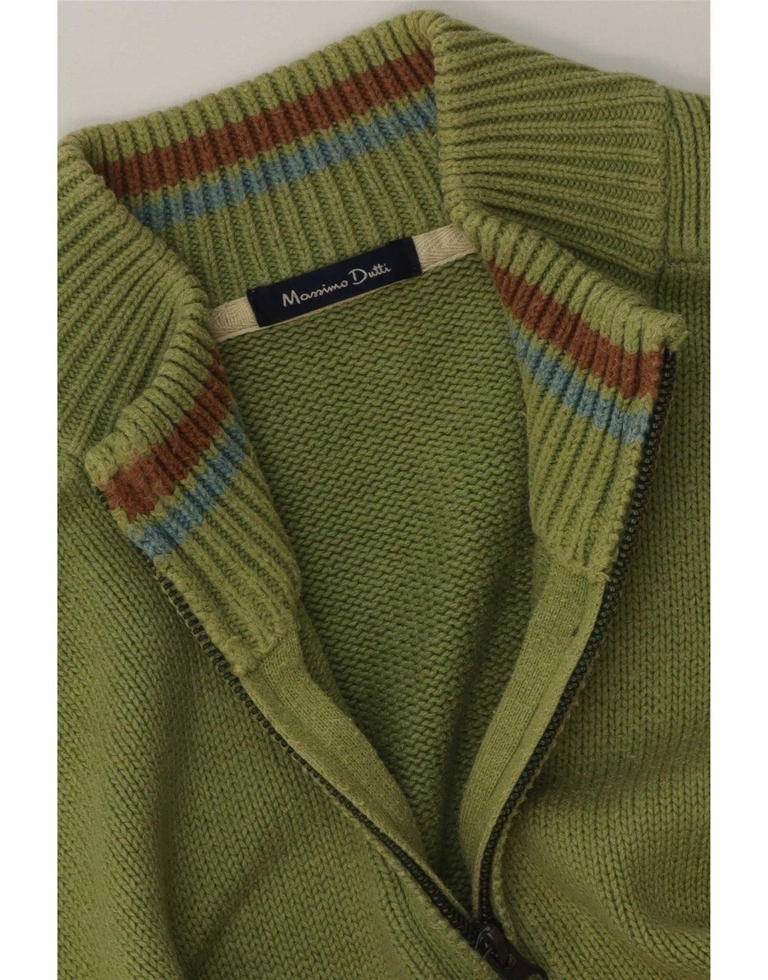 Massimo Dutti Hombre Jersey Con Cuello Con Cremallera Jersey Large Verde